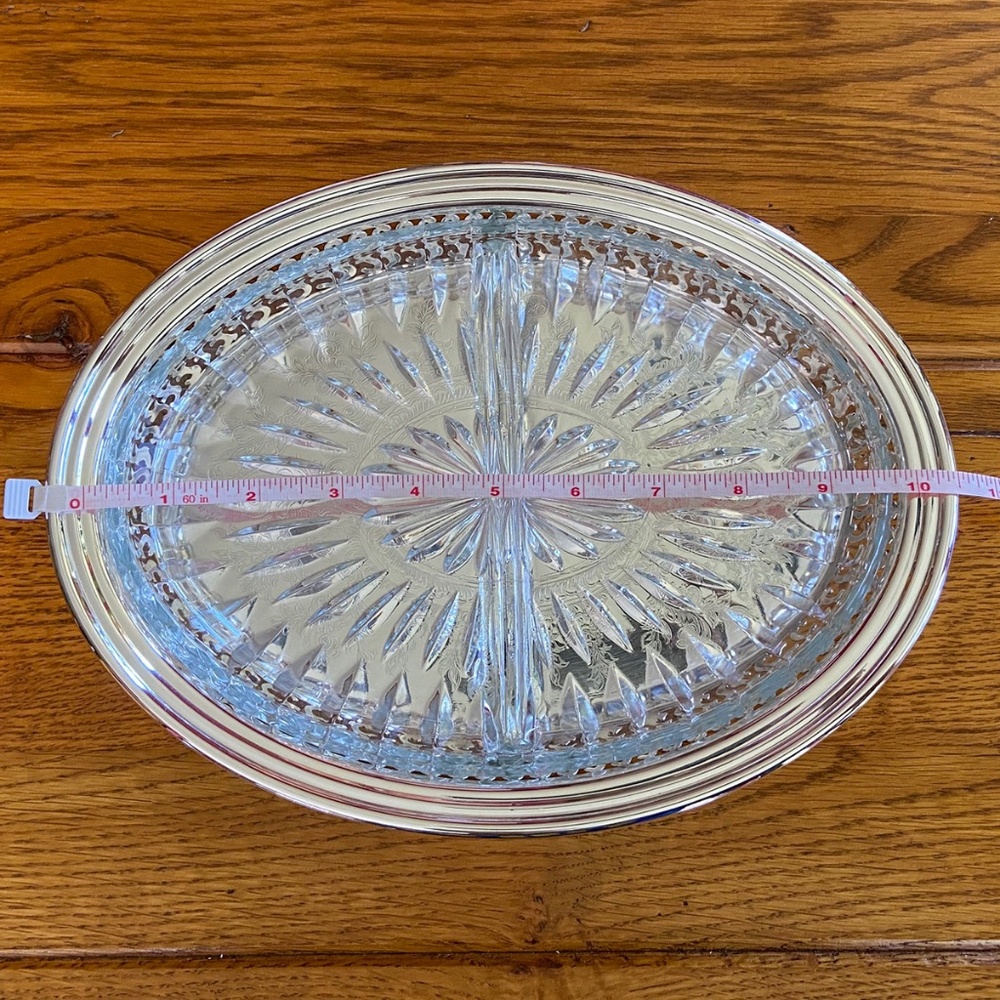 Oneida - Silver Glass Ridgewood Oval Gallery Tray - Picture 7 of 9
